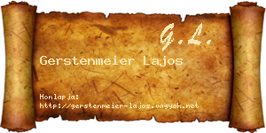 Gerstenmeier Lajos névjegykártya